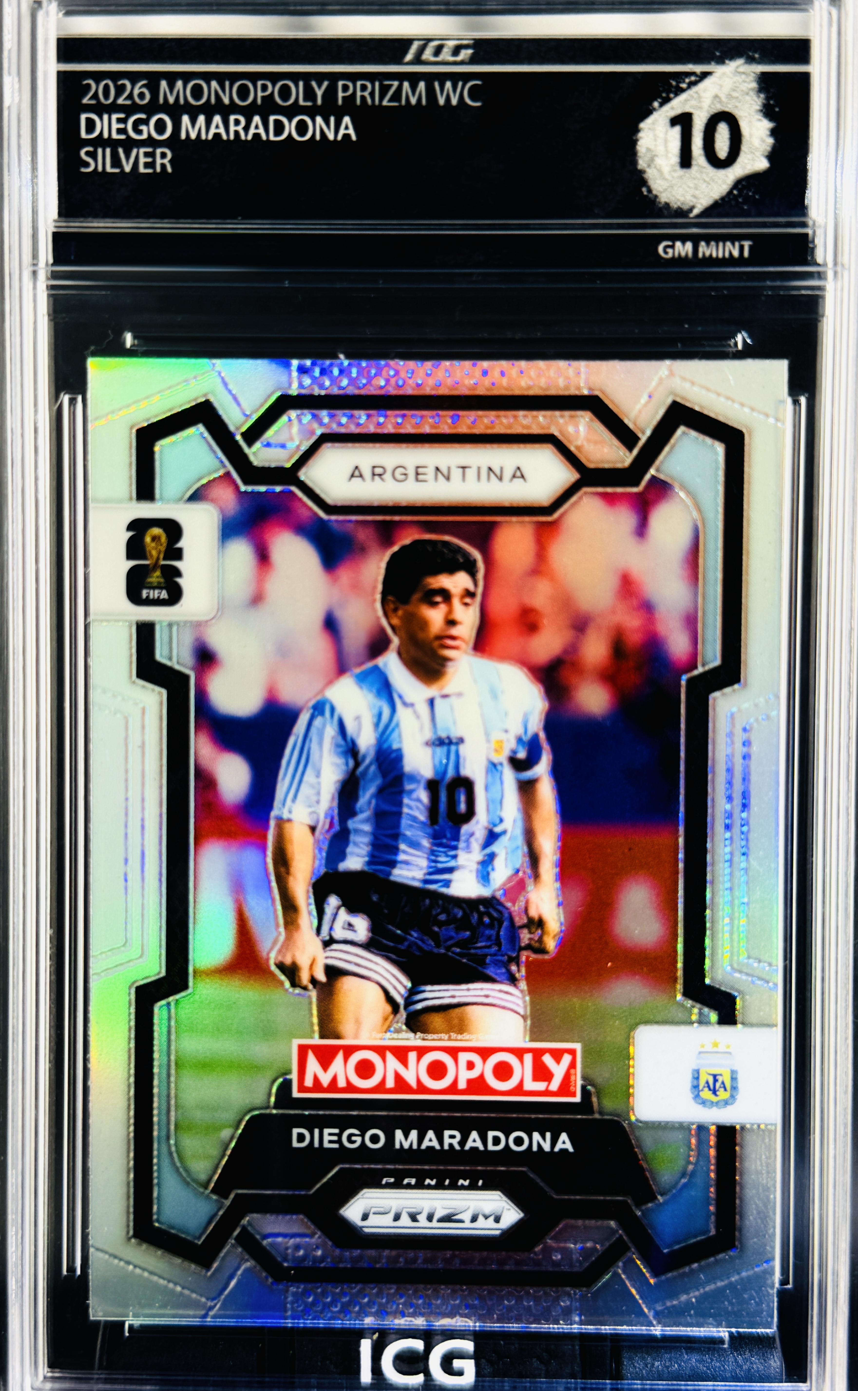 DIEGO MARADONA · 2026 MONOPOLY PRIZM WC · SILVER