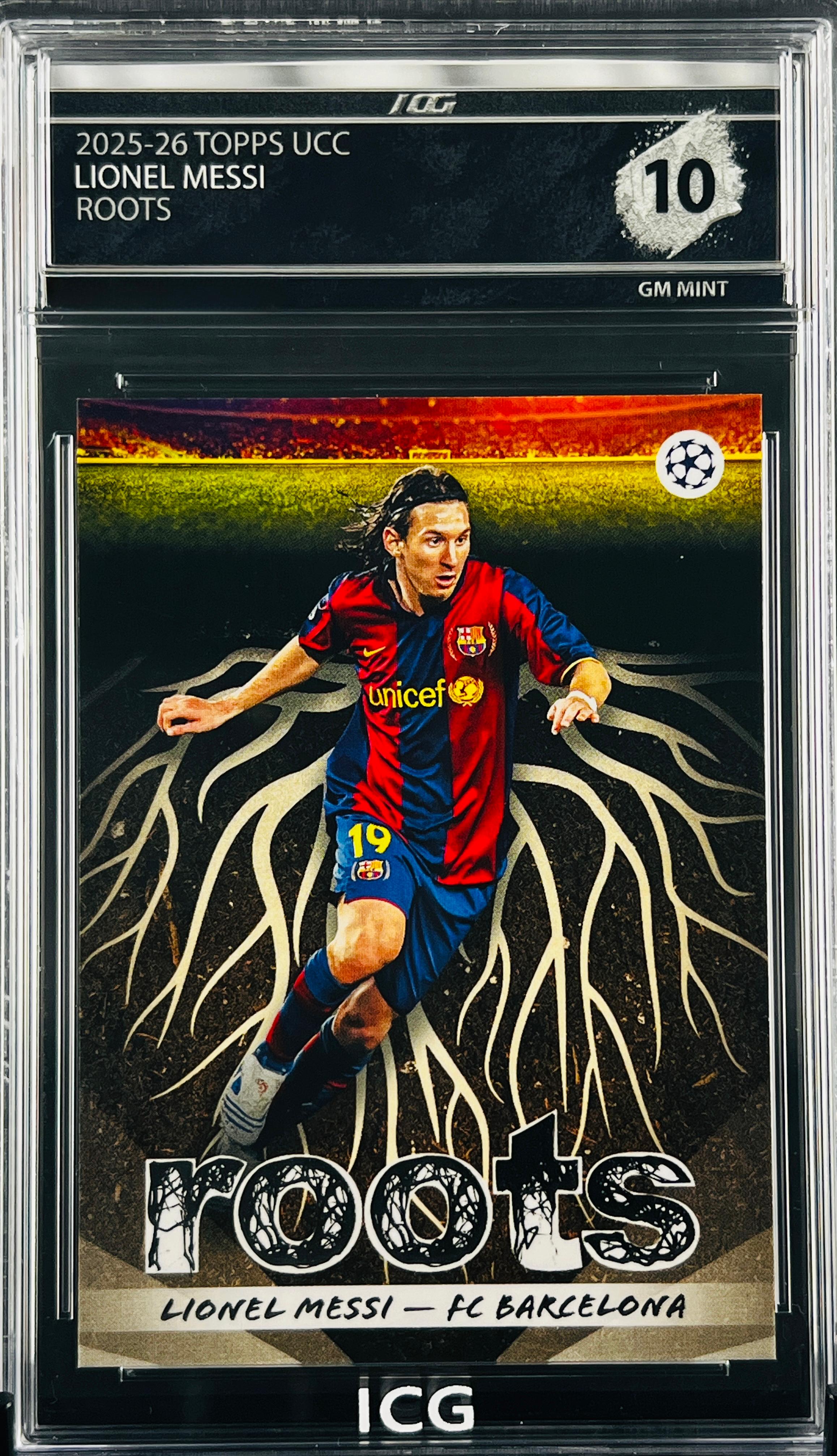 LIONEL MESSI · 2025-26 TOPPS UCC · ROOTS