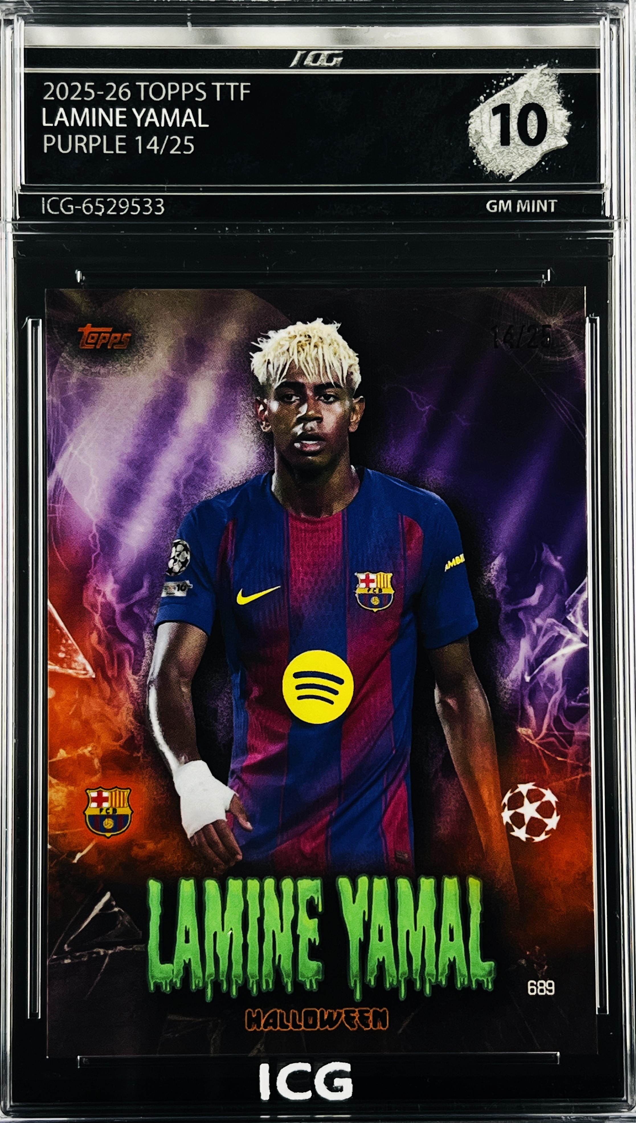 LAMINE YAMAL · 2025-26 TOPPS TTF · PURPLE 14/25