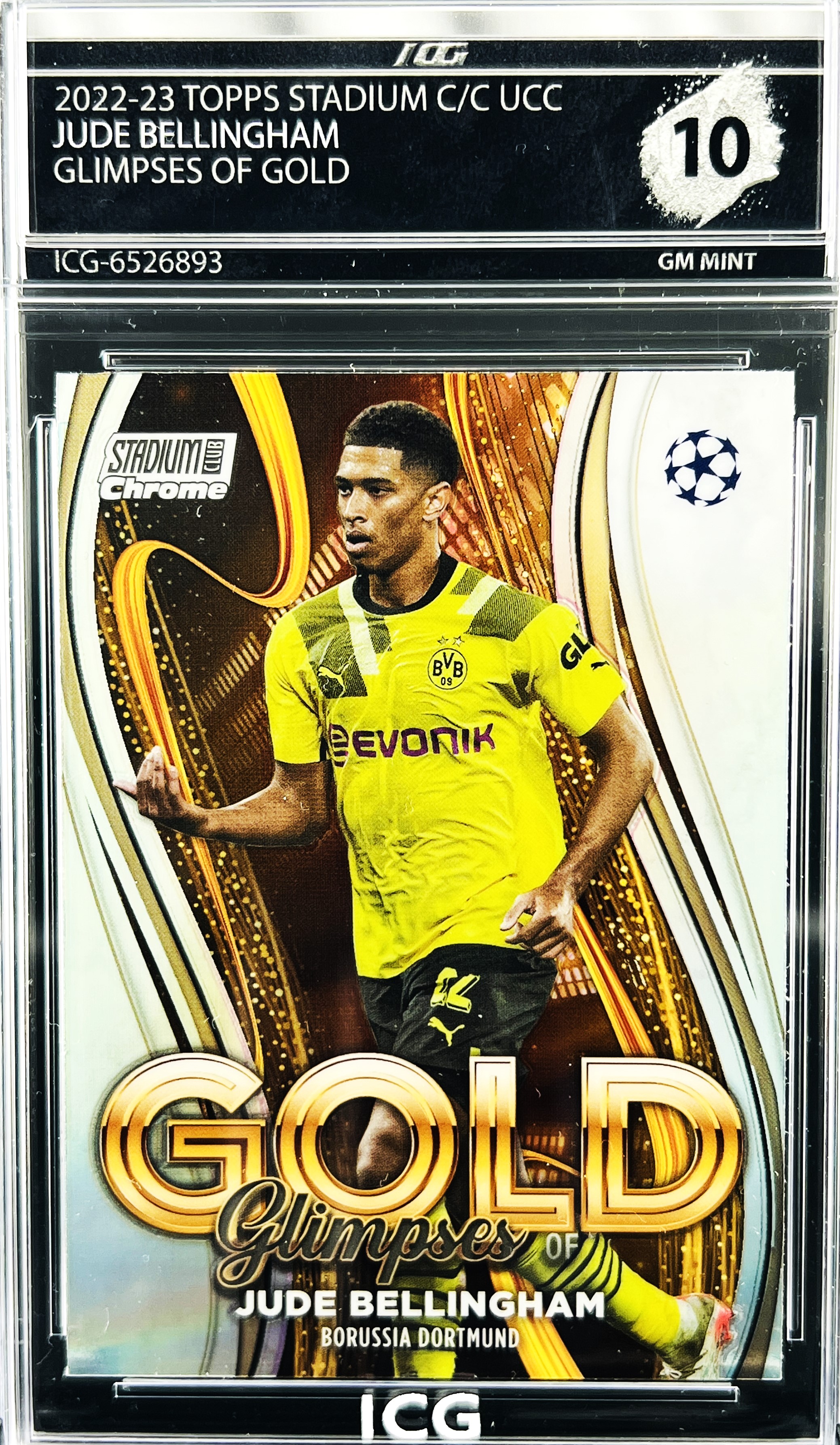 JUDE BELLINGHAM · 2022-23 TOPPS STADIUM C/C UCC · GLIMPSES OF GOLD