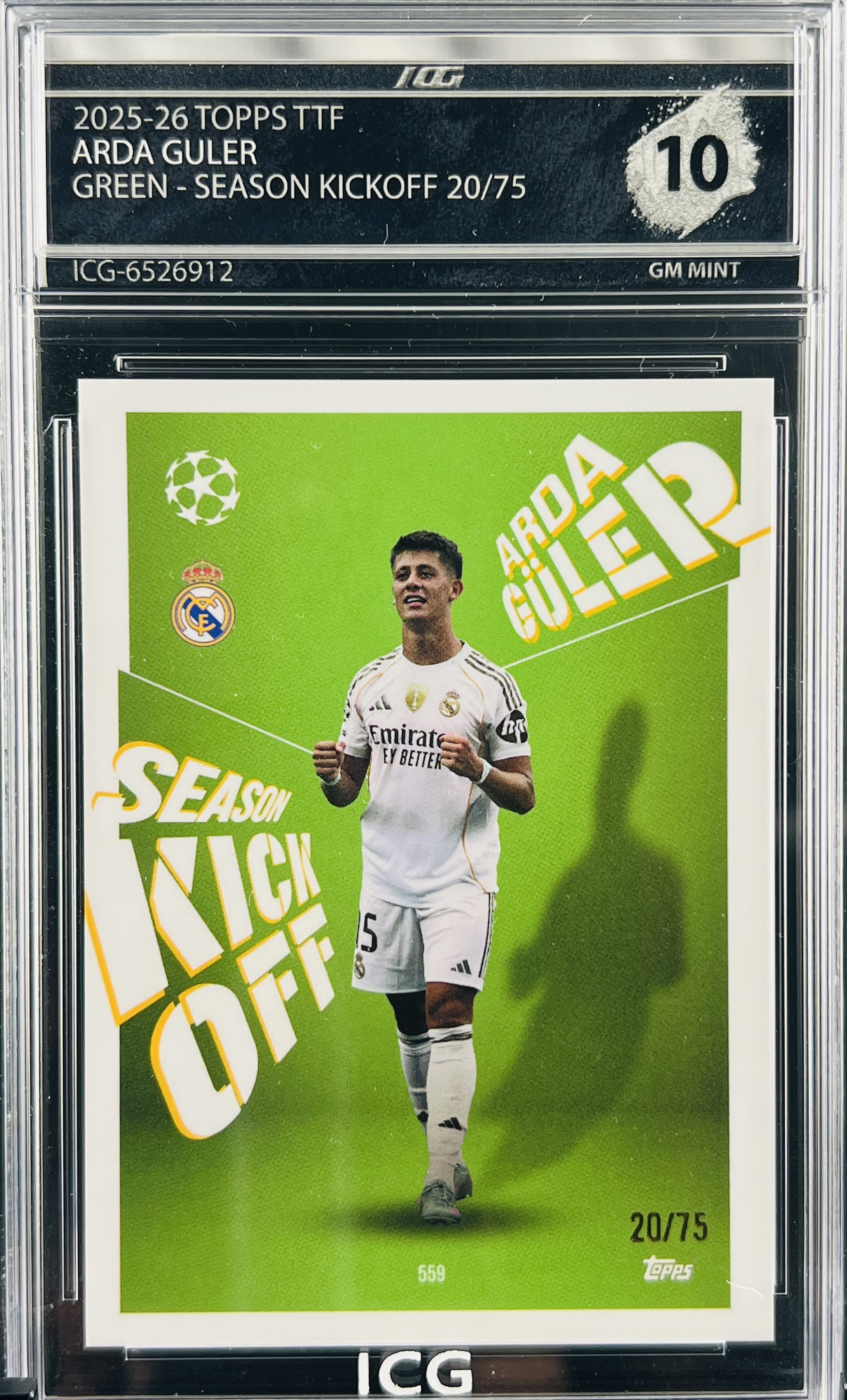 ARDA GULER · 2025-26 TOPPS TTF · GREEN – SEASON KICKOFF 20/75