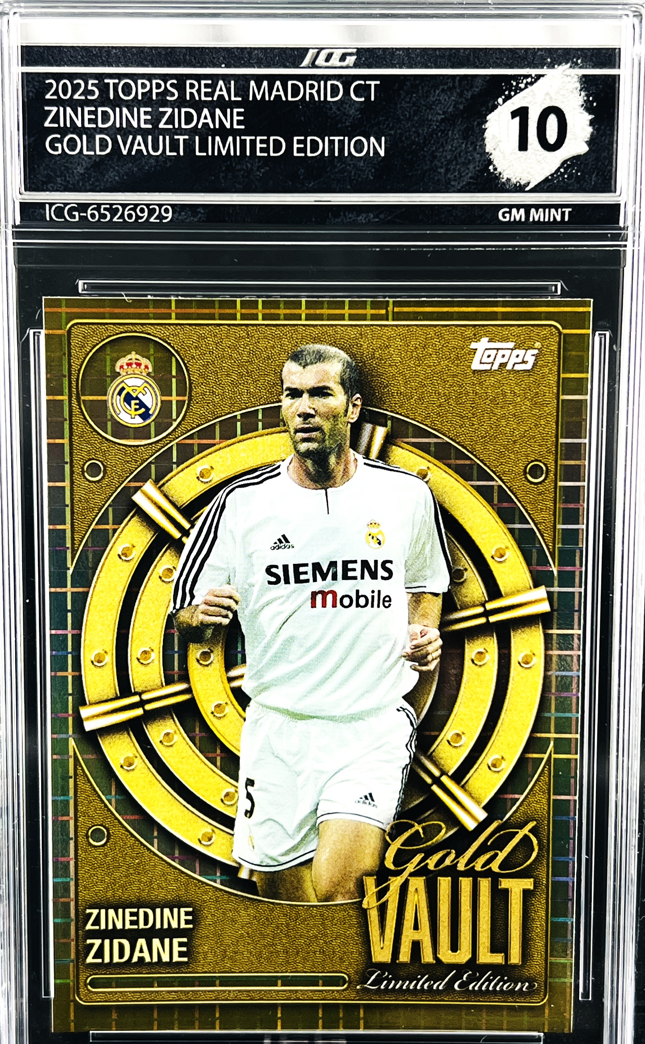 ZINEDINE ZIDANE · 2025 TOPPS REAL MADRID CT · GOLD VAULT LIMITED EDITION