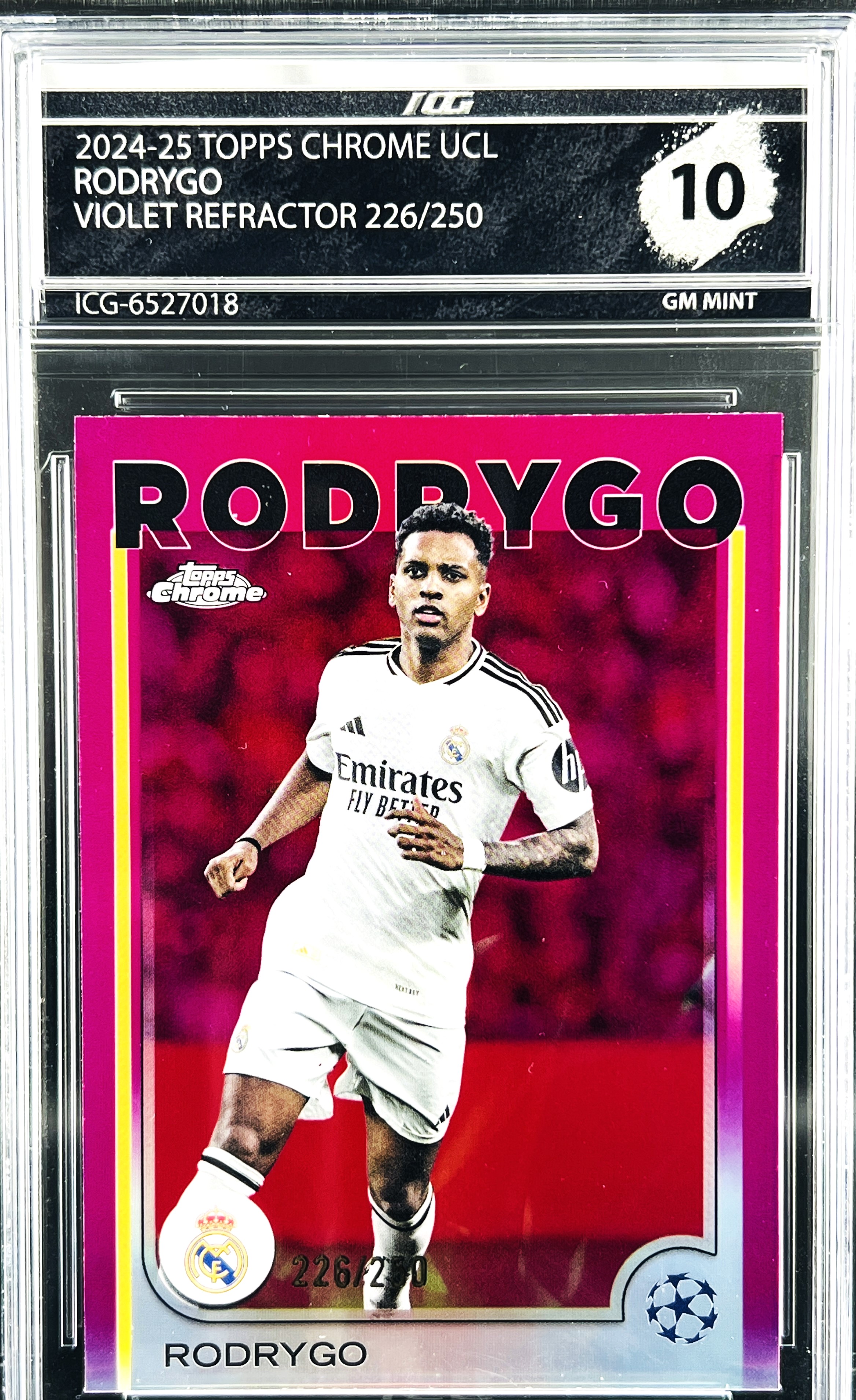 RODRYGO · 2024-25 TOPPS CHROME UCL · VIOLET REFRACTOR 226/250
