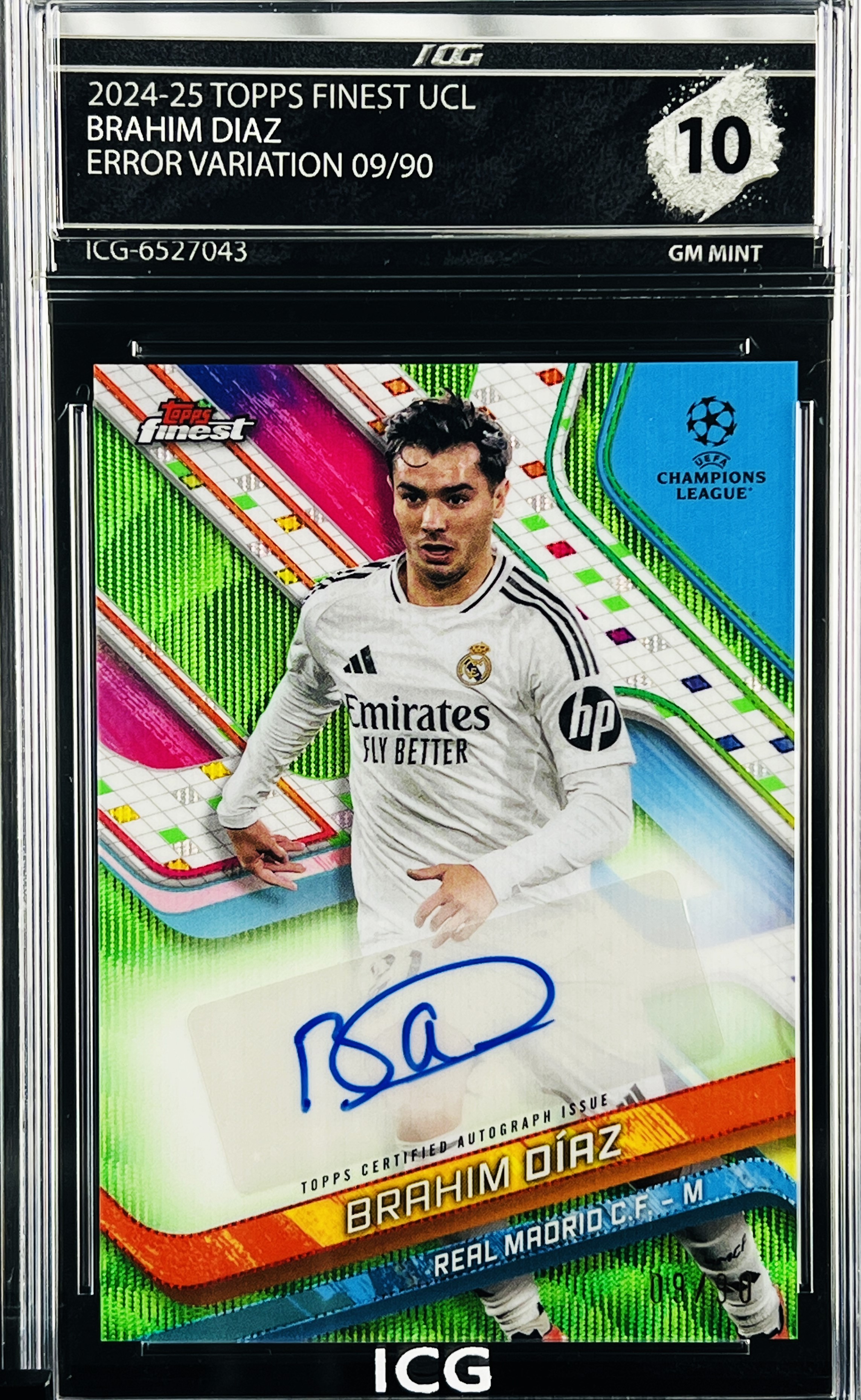 BRAHIM DIAZ · 2024-25 TOPPS FINEST UCL · ERROR VARIATION /90