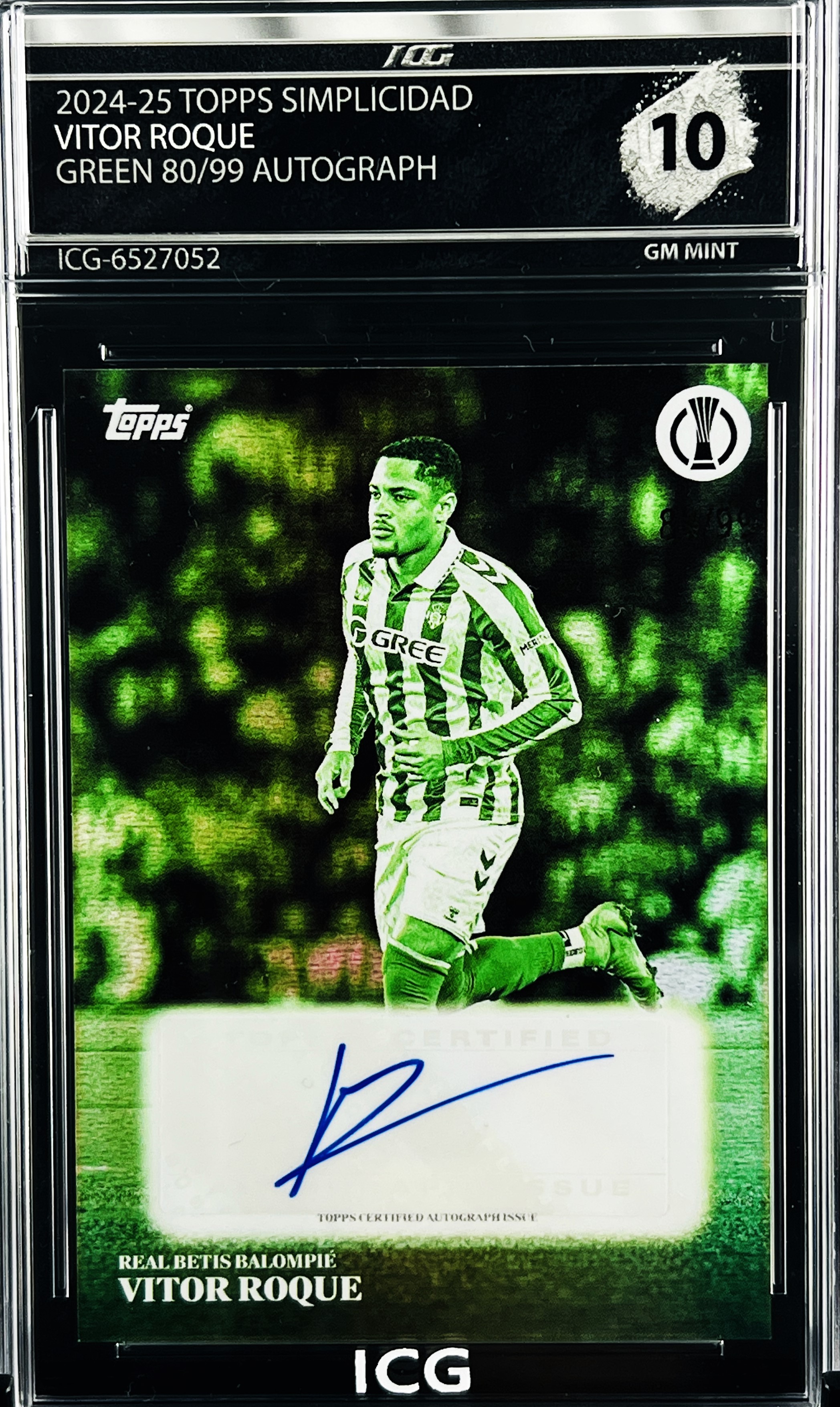 VITOR ROQUE · 2024-25 TOPPS SIMPLICIDAD · GREEN /99 AUTOGRAPH