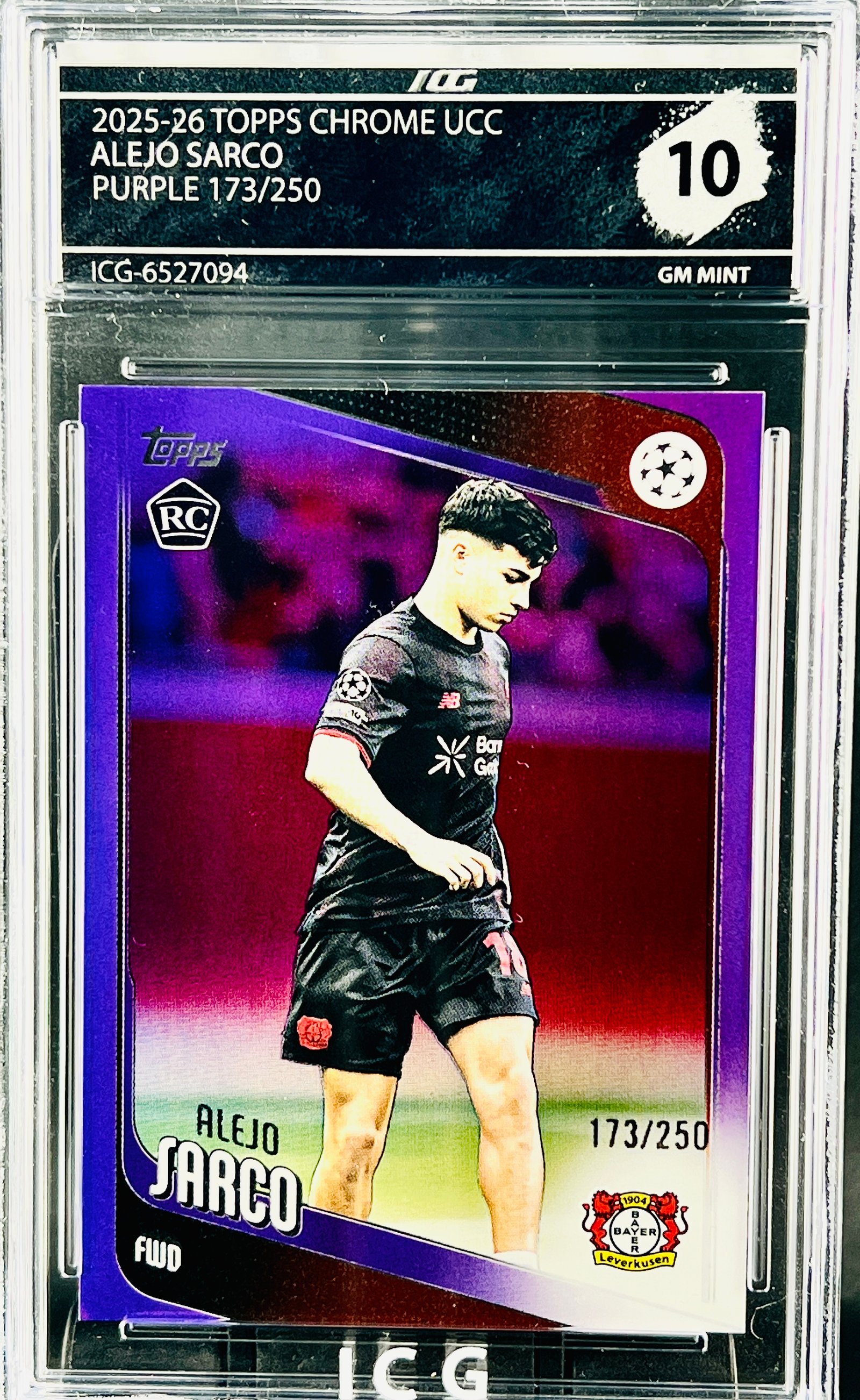 ALEJO SARCO · 2025-26 TOPPS CHROME UCC · PURPLE 173/250