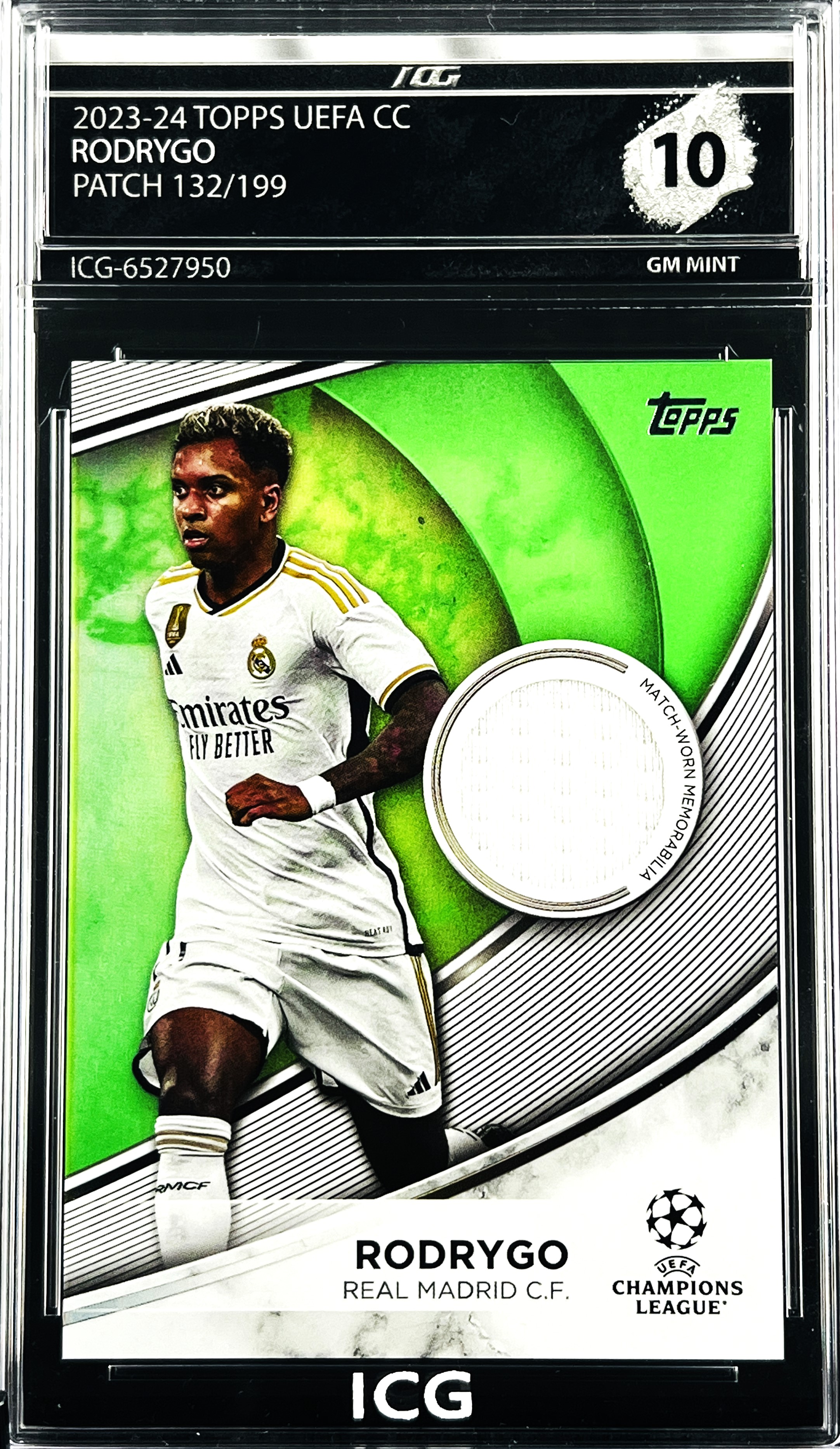 RODRYGO · 2023-24 TOPPS UEFA CC · PATCH – 132/199