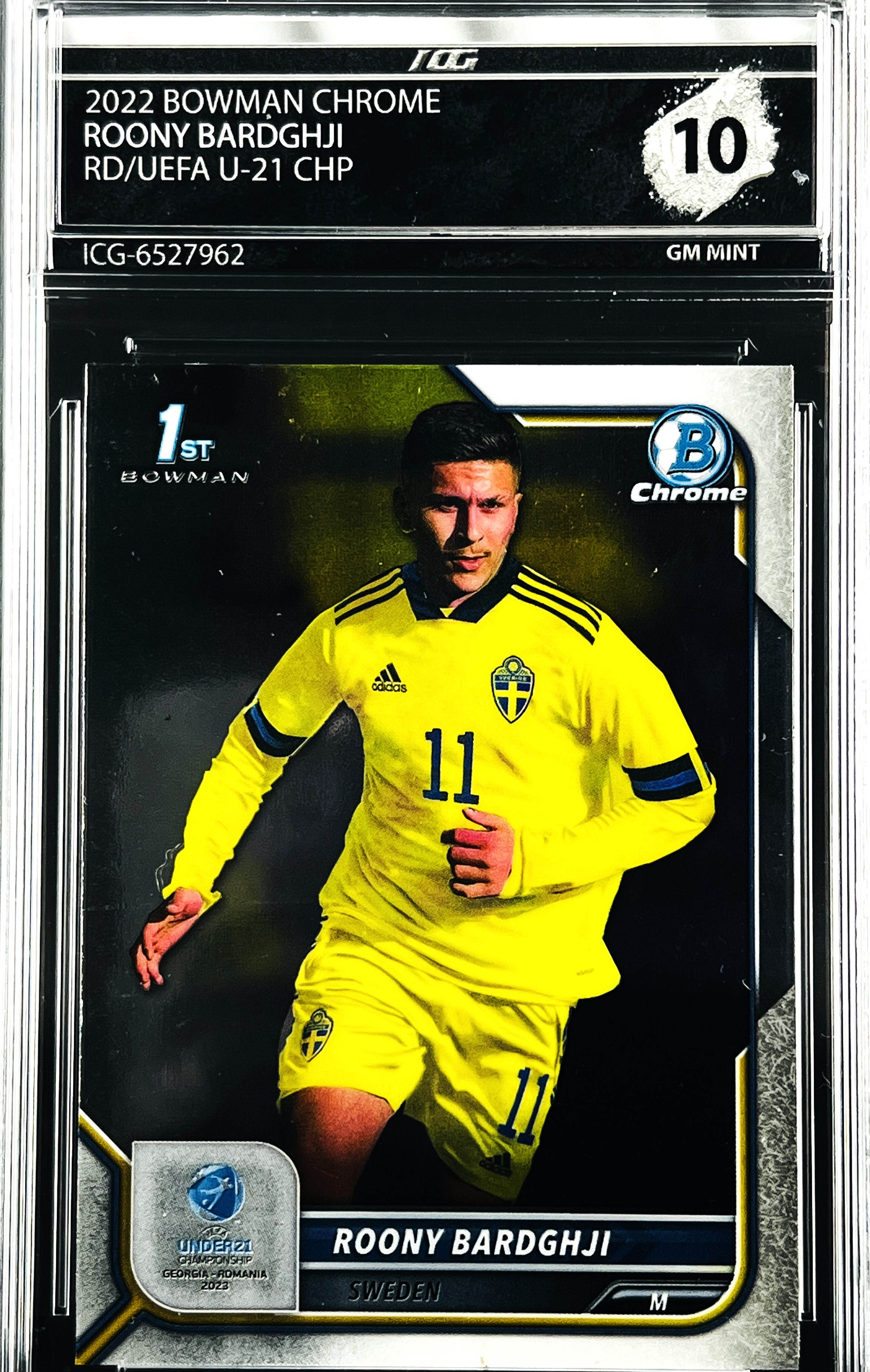 ROONY BARDGHJI · 2022 BOWMAN CHROME · RD/UEFA U-21 CHP