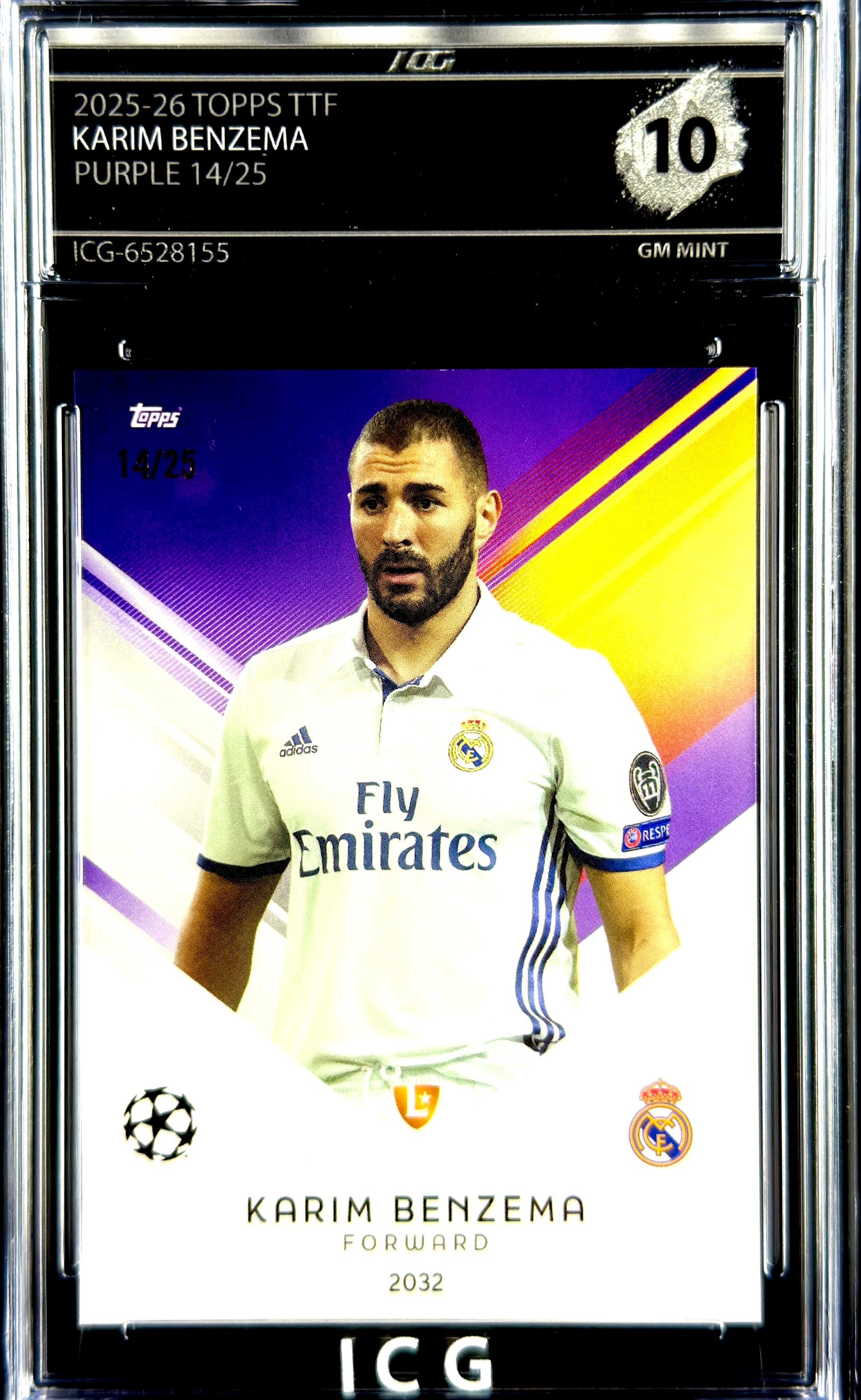 KARIM BENZEMA · 2025-26 TOPPS TTF · PURPLE 14/25