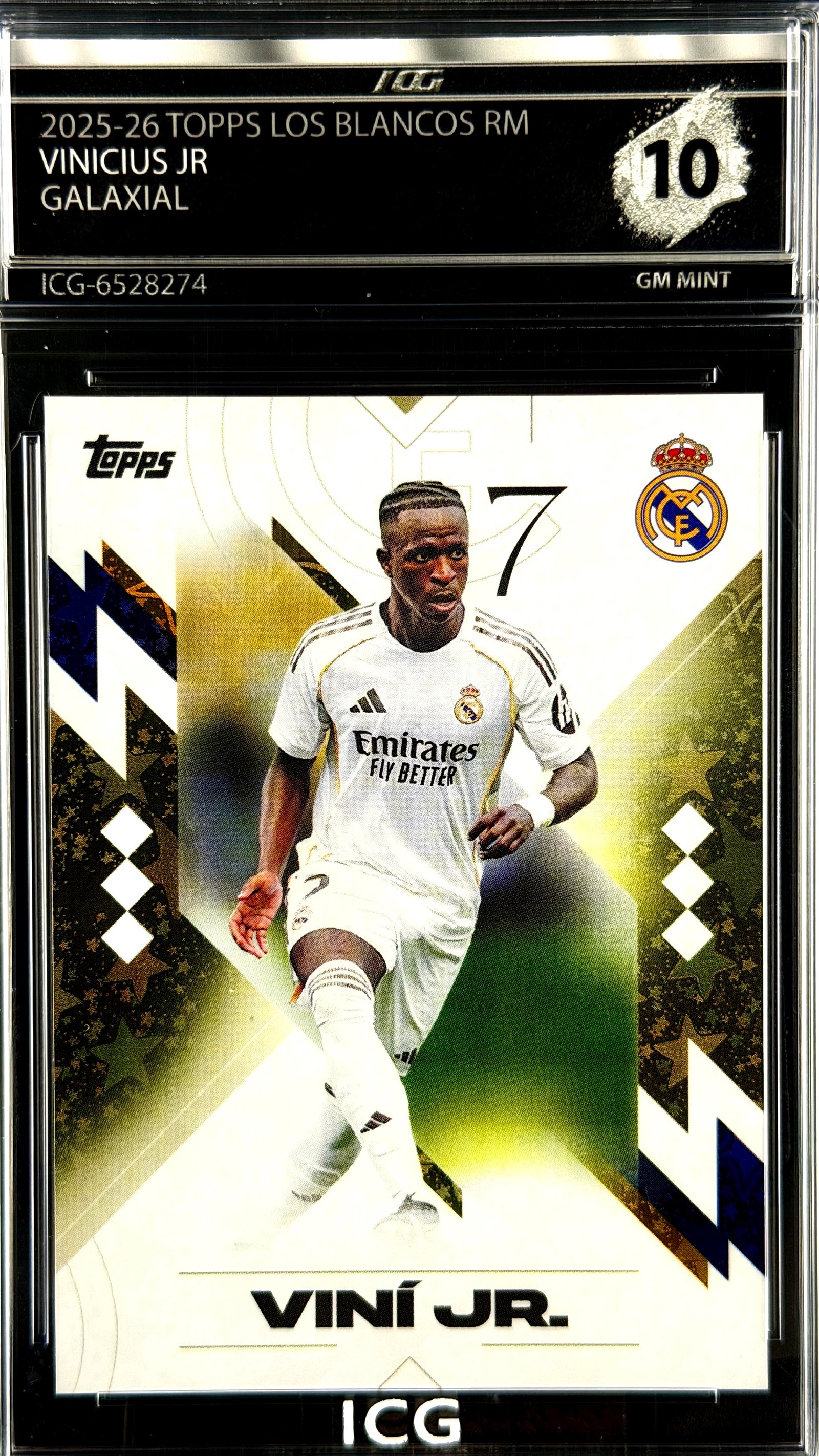 VINICIUS JR · 2025-26 TOPPS LOS BLANCOS RM · GALAXIAL