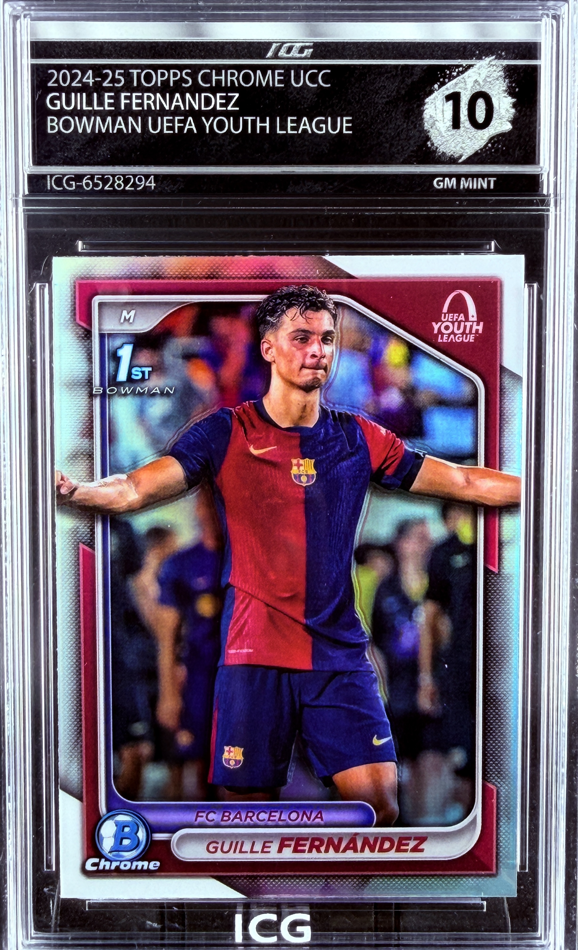 GUILLE FERNANDEZ · 2024-25 TOPPS CHROME UCC · BOWMAN UEFA YOUTH LEAGUE