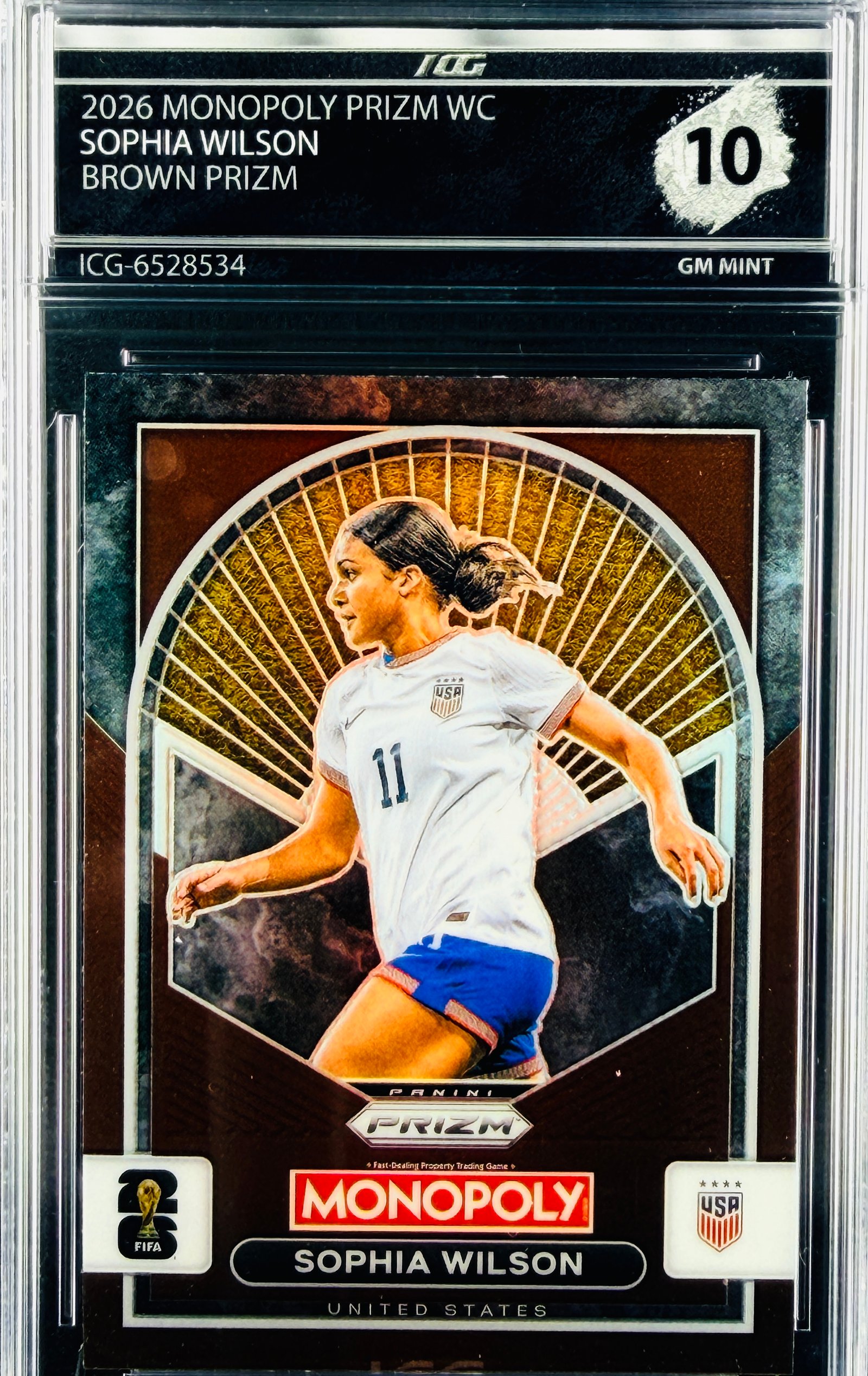 SOPHIA WILSON · 2026 MONOPOLY PRIZM WC · BROWN PRIZM