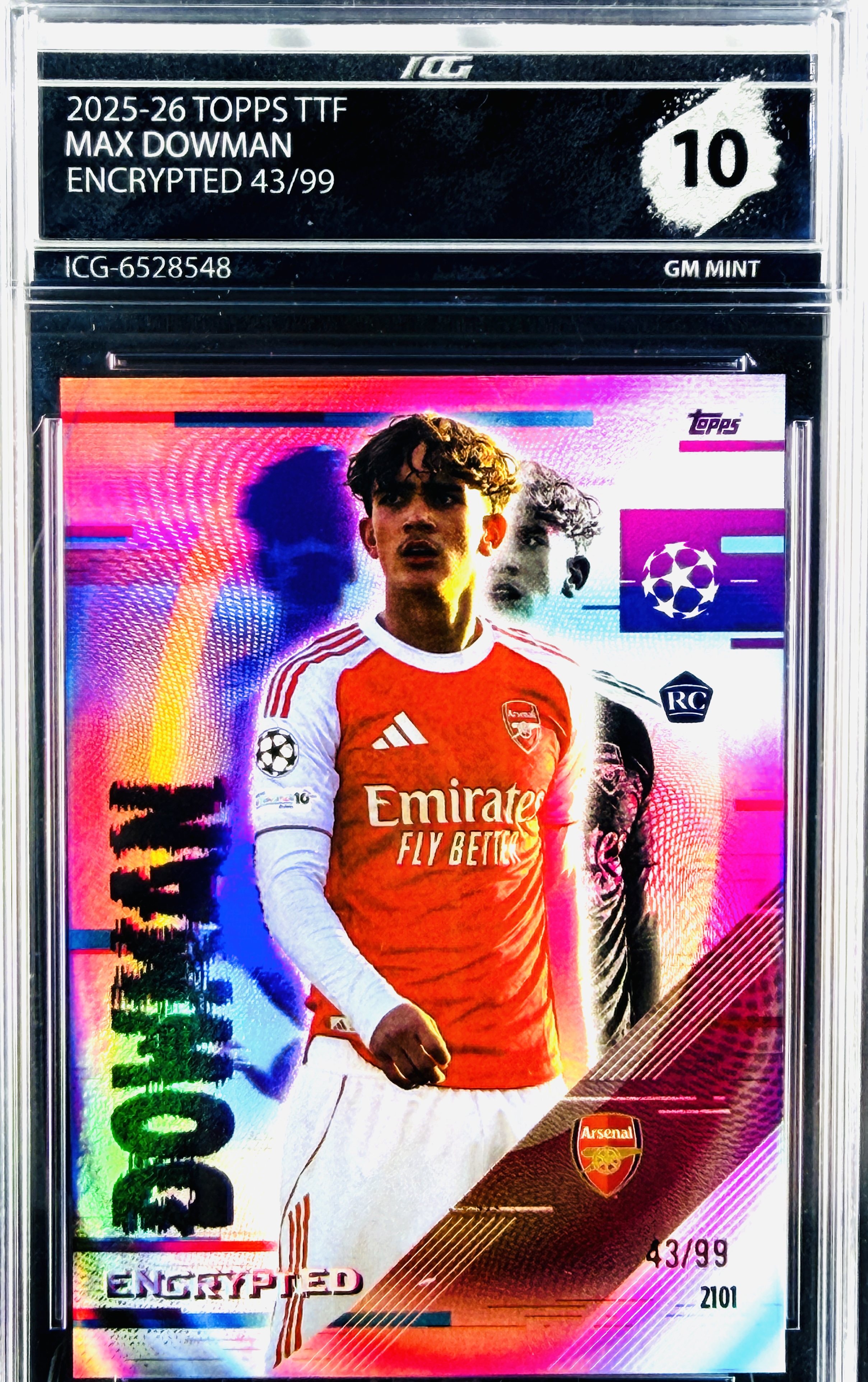 MAX DOWMAN · 2025-26 TOPPS TTF · ENCRYPTED 43/99