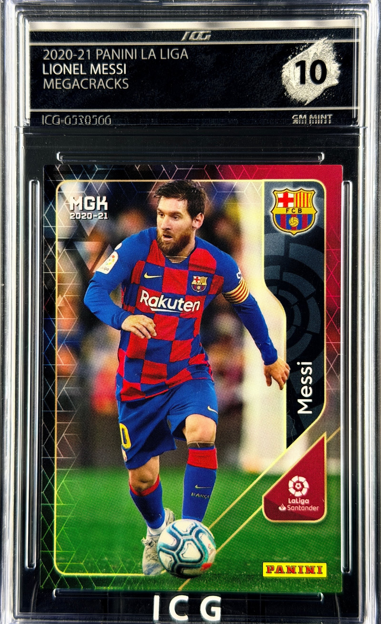 LIONEL MESSI · 2020-21 PANINI LA LIGA · MEGACRACKS