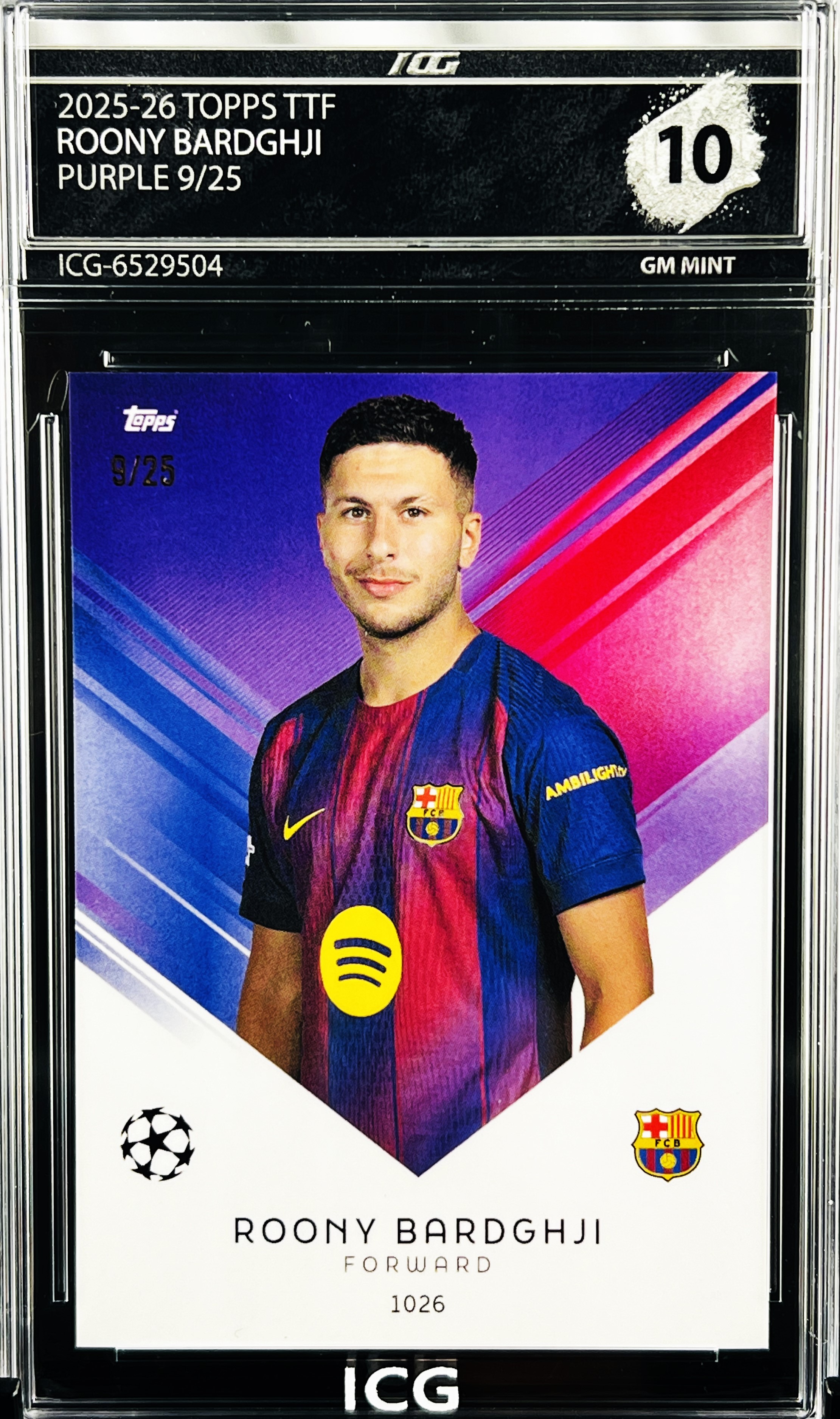 ROONY BARDGHJI · 2025-26 TOPPS TTF · PURPLE 9/25