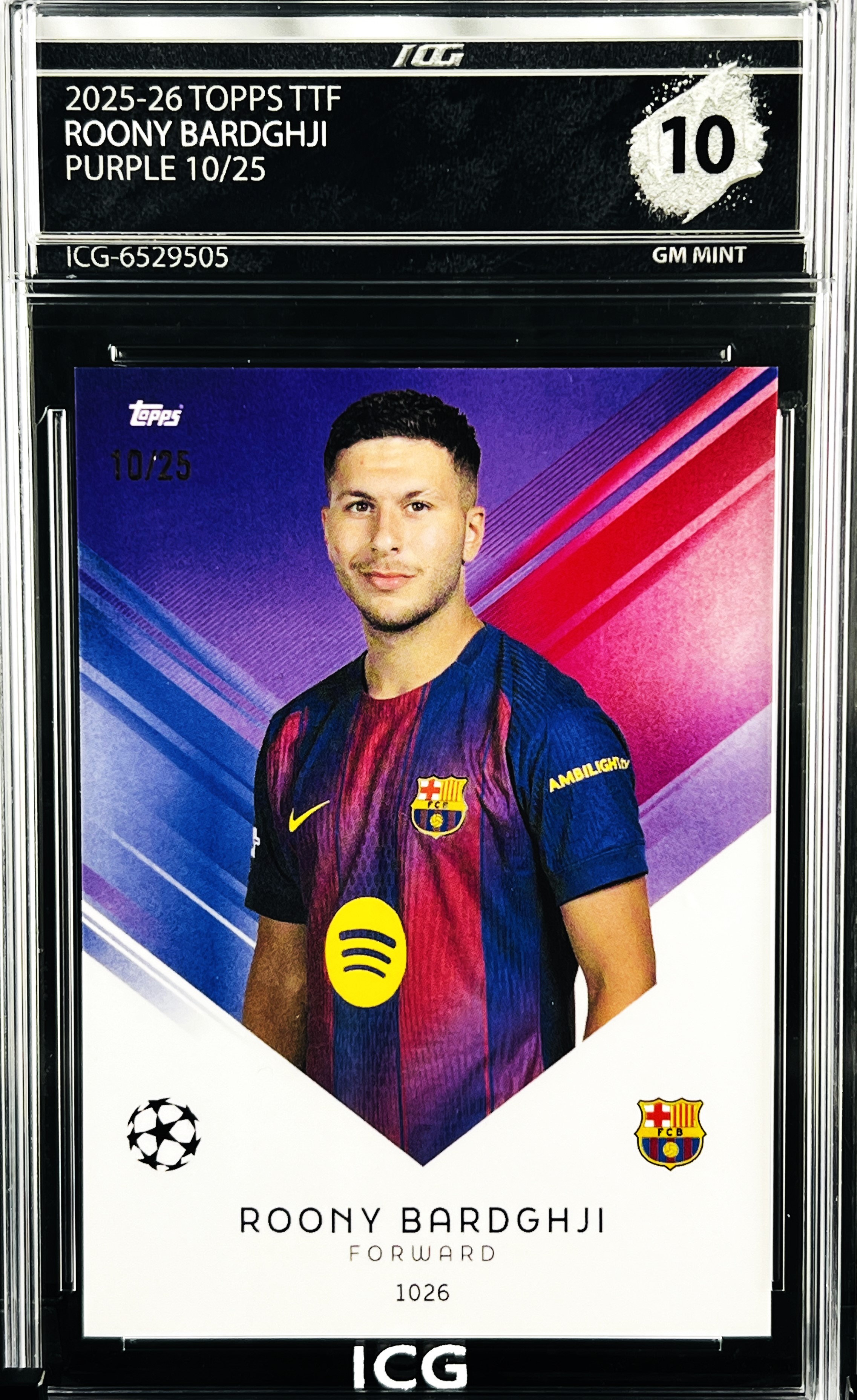 ROONY BARDGHJI · 2025-26 TOPPS TTF · PURPLE 10/25