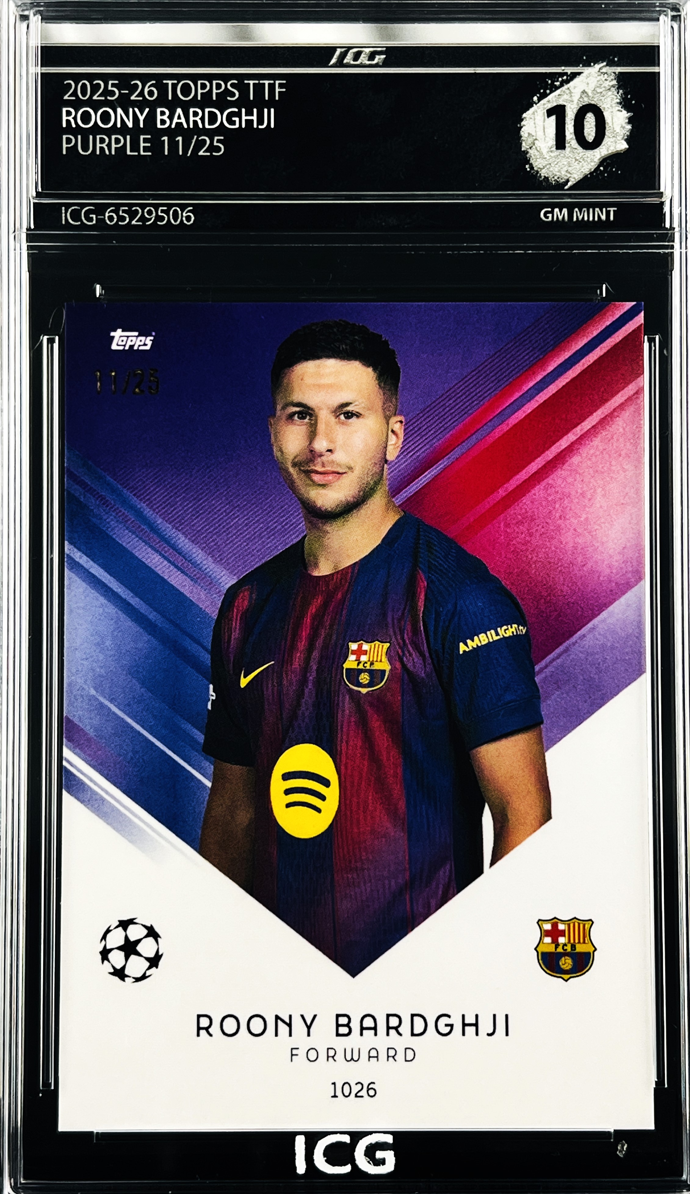 ROONY BARDGHJI · 2025-26 TOPPS TTF · PURPLE 11/25