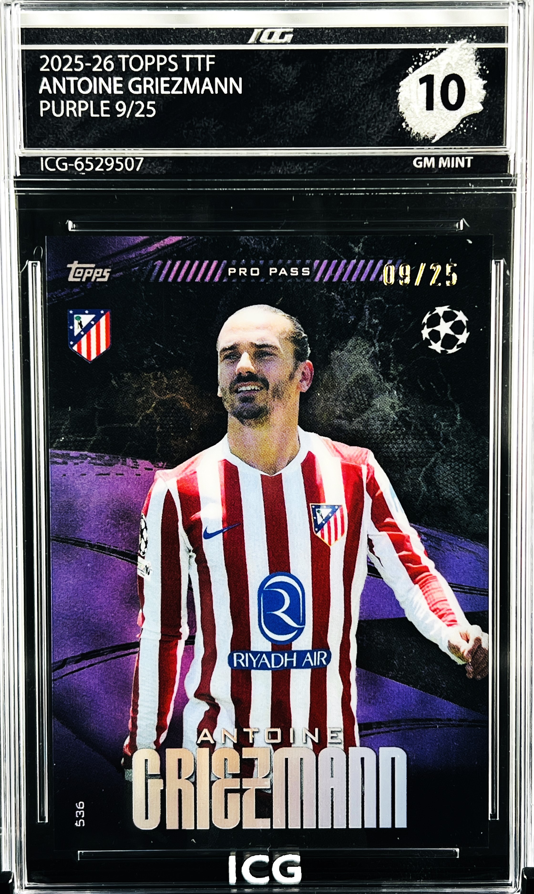 ANTOINE GRIEZMANN · 2025-26 TOPPS TTF · PURPLE 9/25