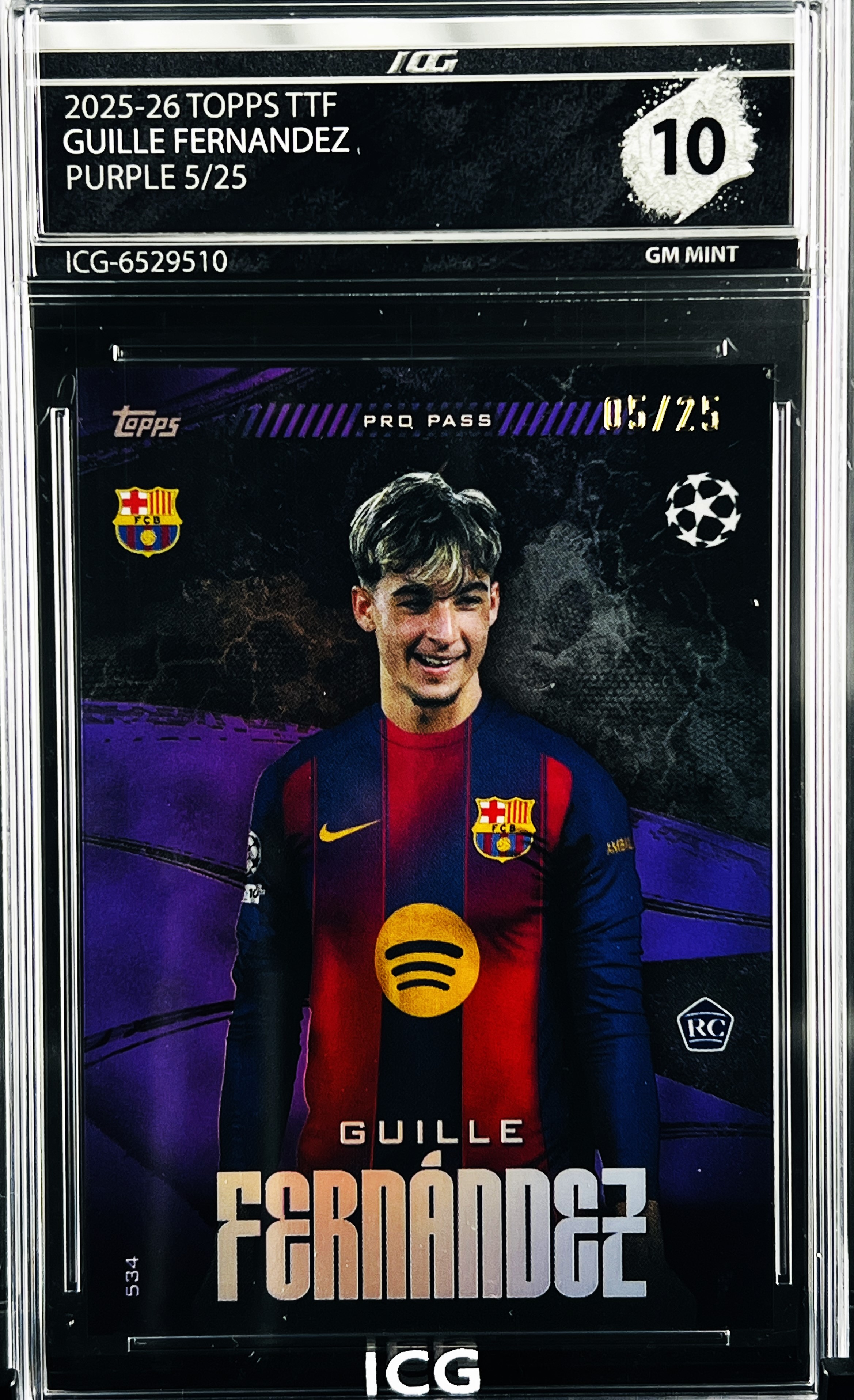 GUILLE FERNANDEZ · 2025-26 TOPPS TTF · PURPLE 5/25
