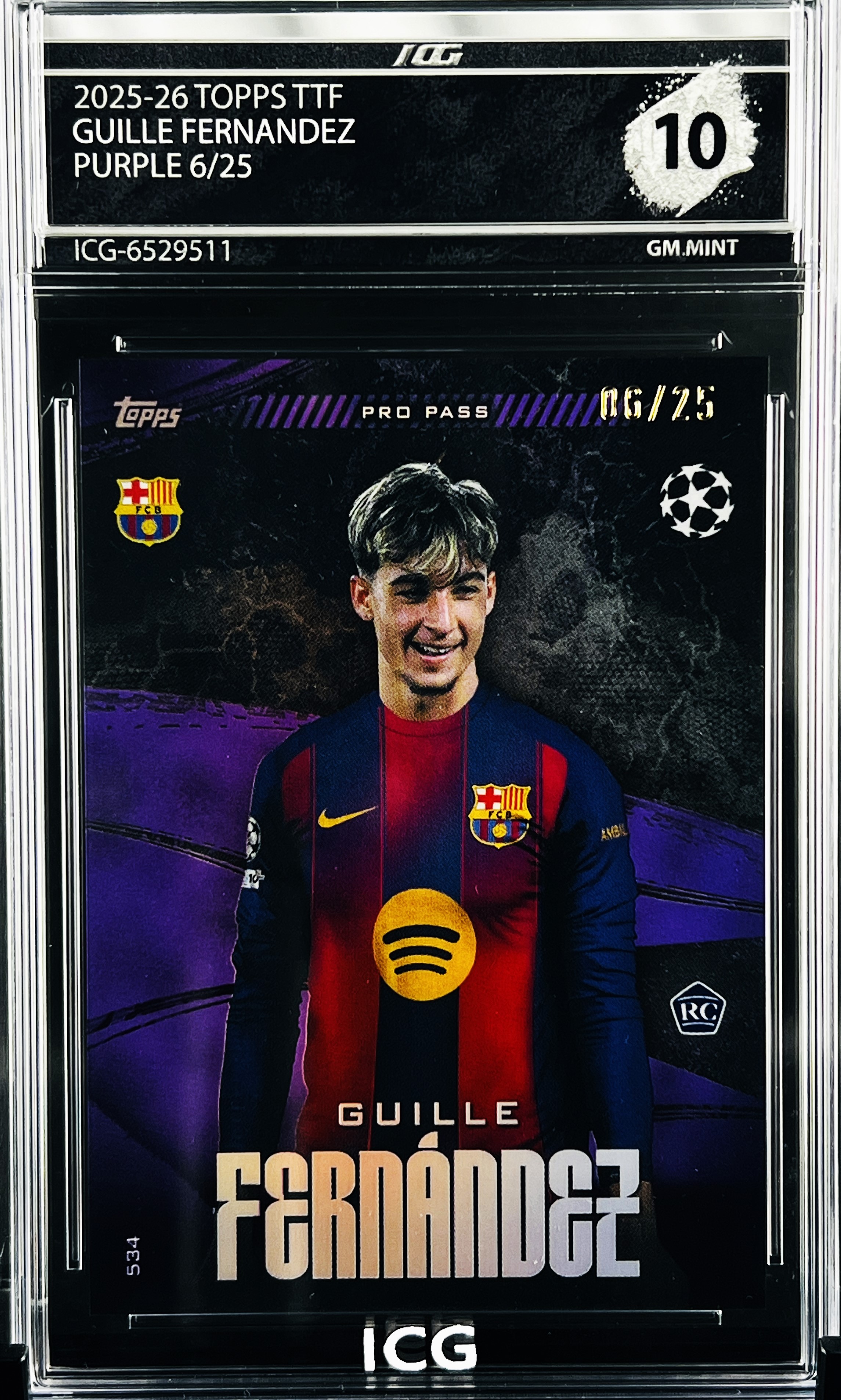 GUILLE FERNANDEZ · 2025-26 TOPPS TTF · PURPLE 6/25