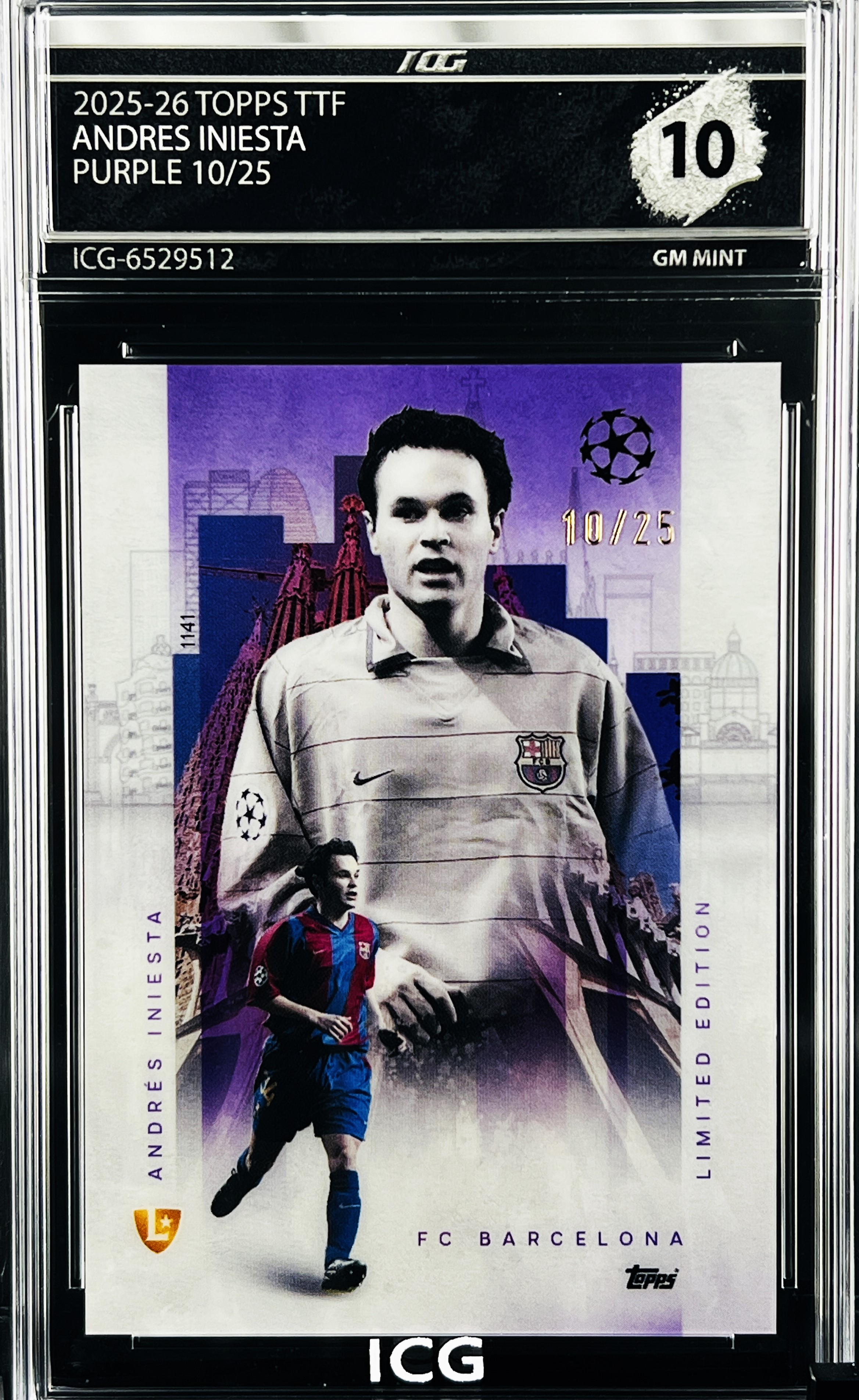 ANDRES INIESTA · 2025-26 TOPPS TTF · PURPLE 10/25