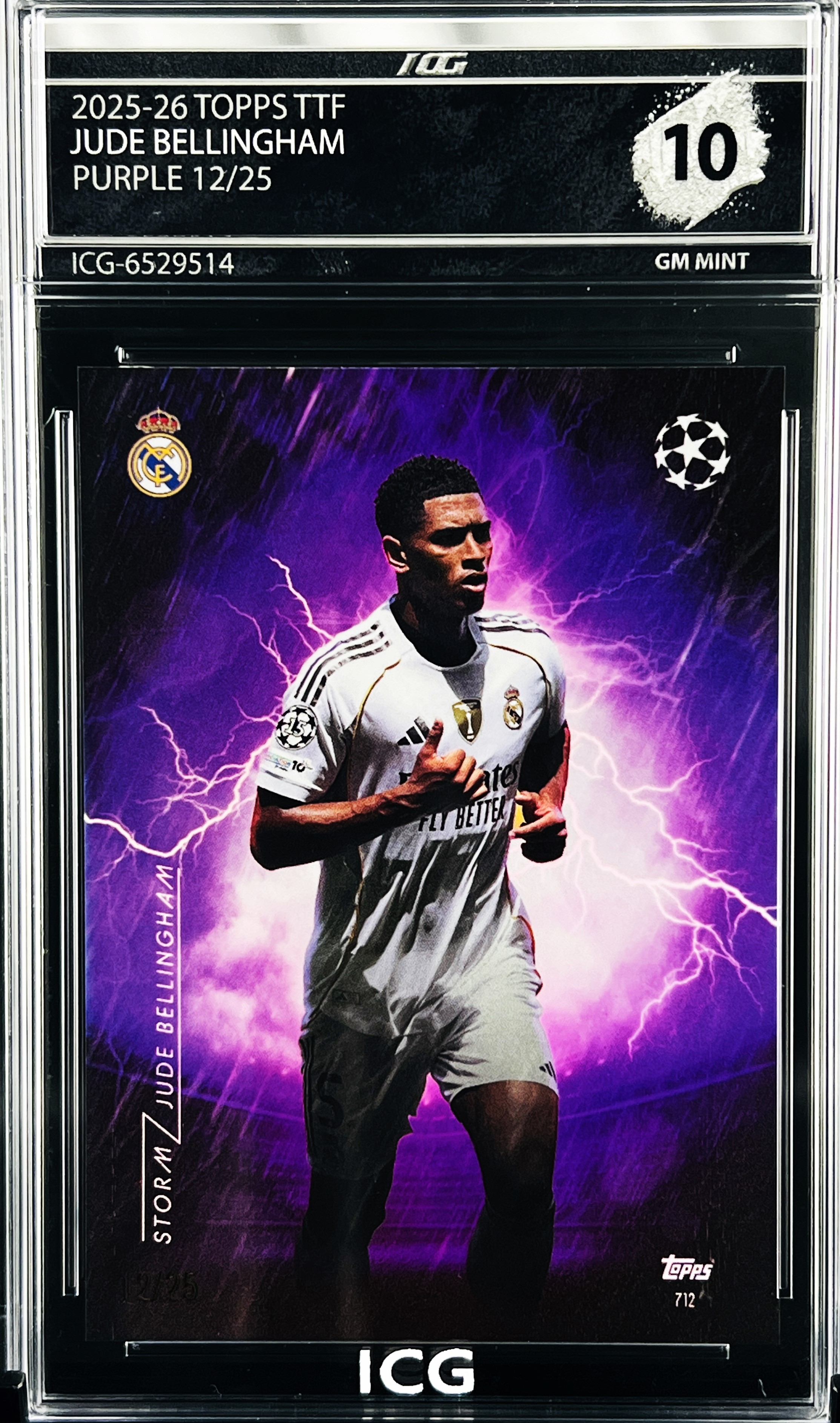 JUDE BELLINGHAM · 2025-26 TOPPS TTF · PURPLE 12/25