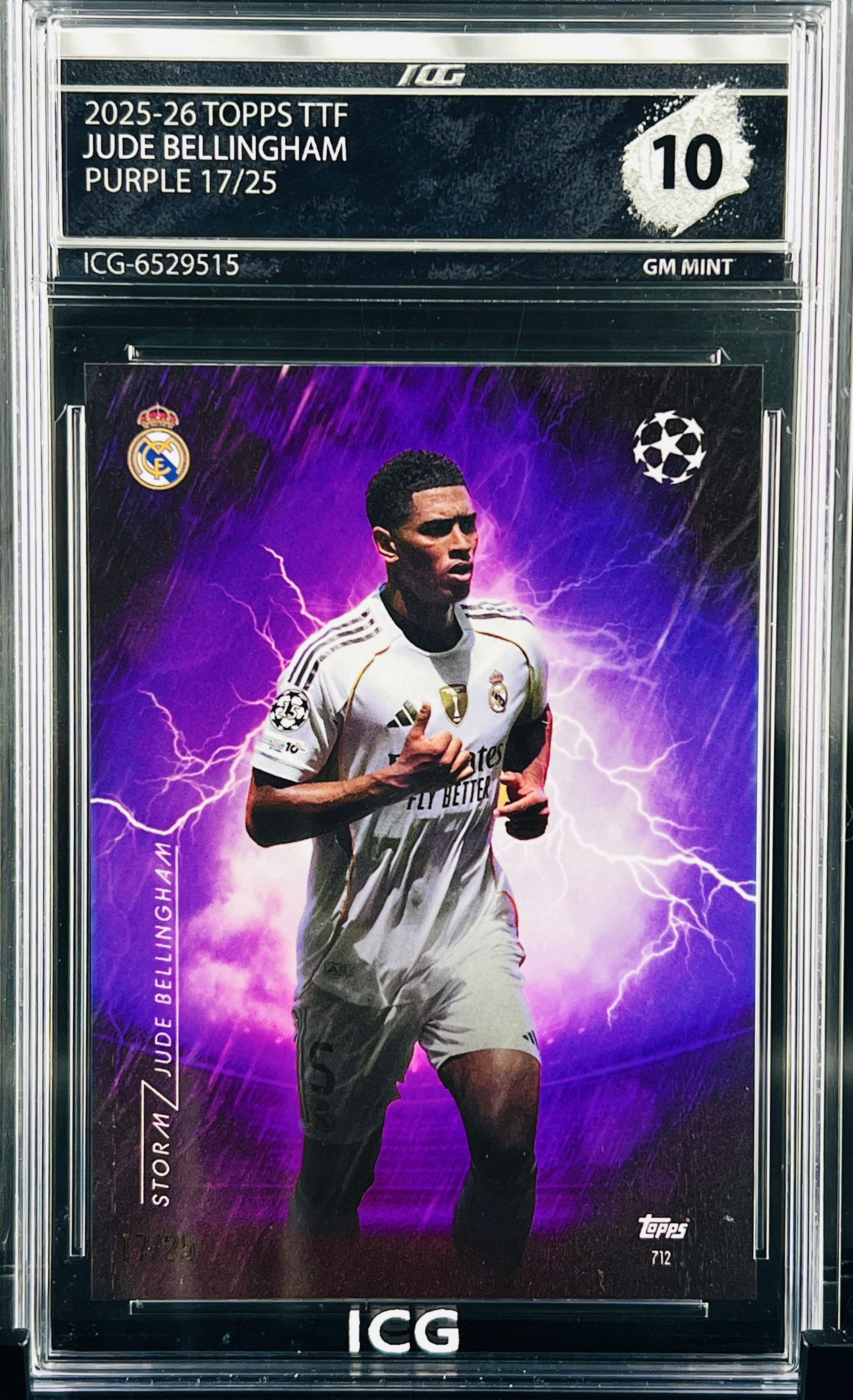 JUDE BELLINGHAM · 2025-26 TOPPS TTF · PURPLE 17/25