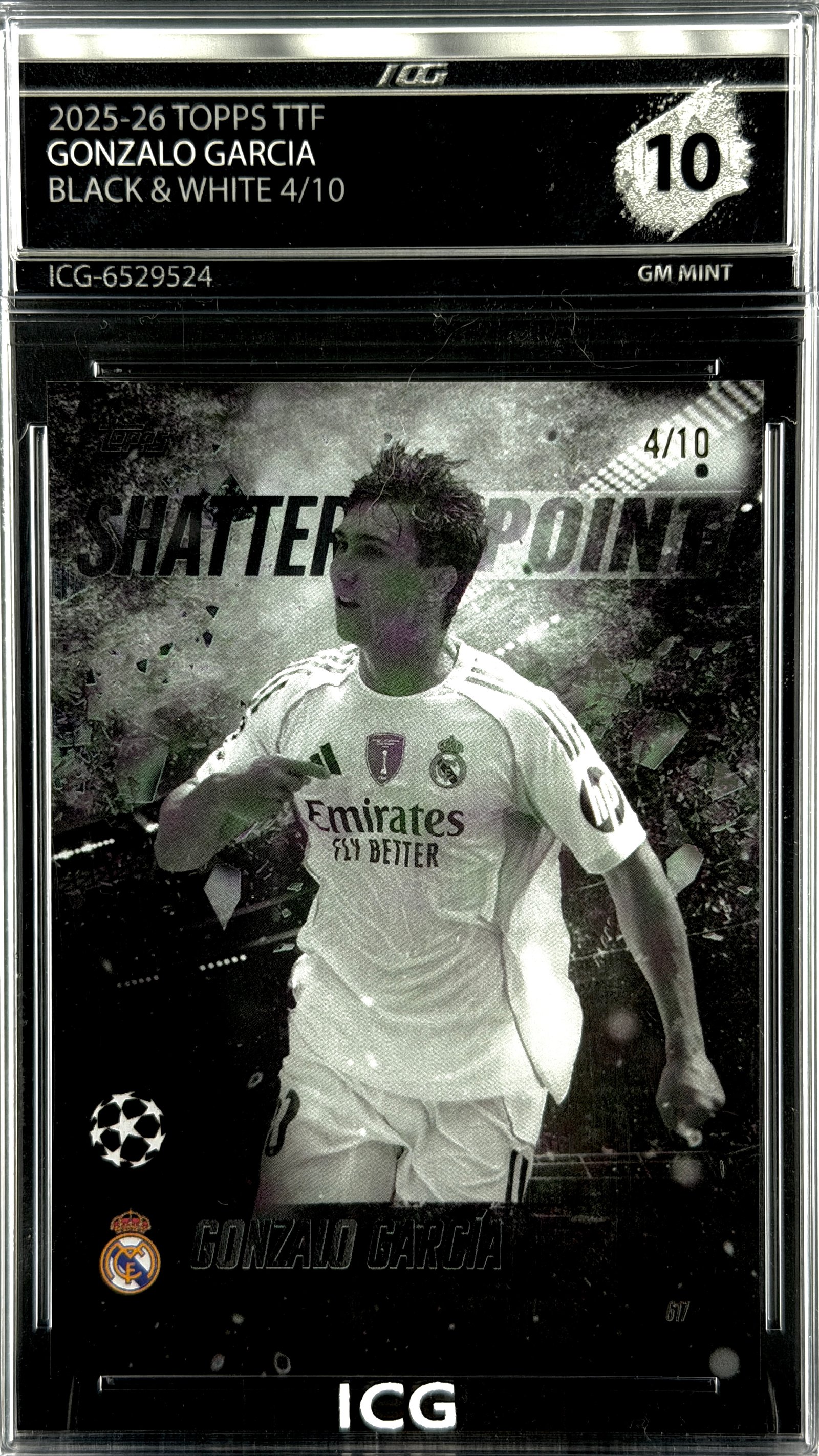 GONZALO GARCIA · 2025-26 TOPPS TTF · BLACK & WHITE 4/10