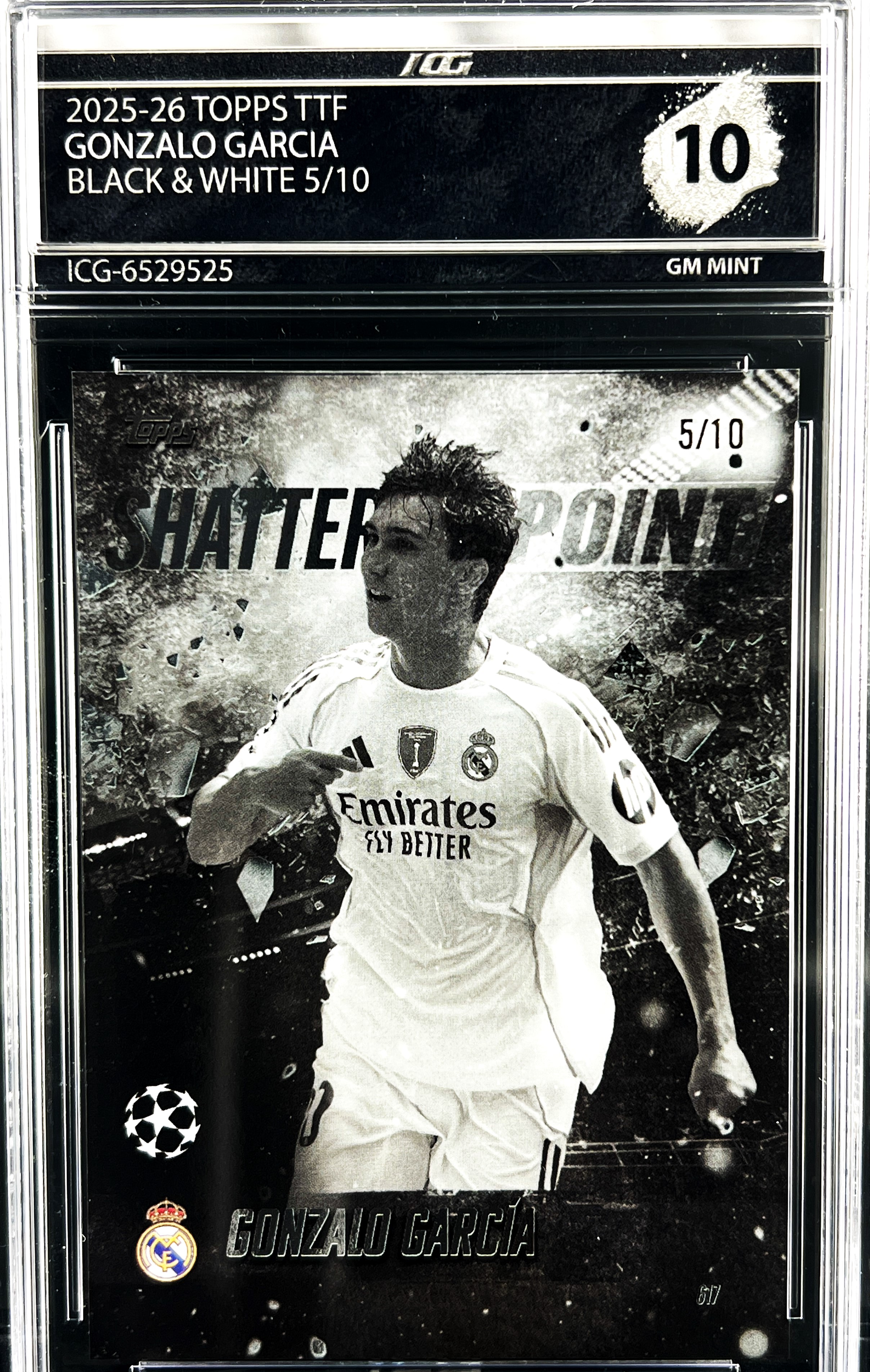 GONZALO GARCIA · 2025-26 TOPPS TTF · BLACK & WHITE 5/10